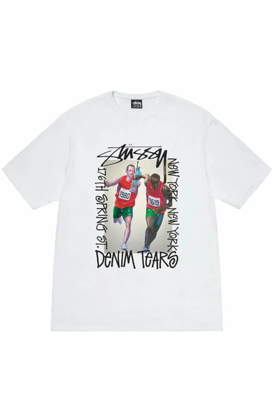 Stussy Denim Tears T Shirt White